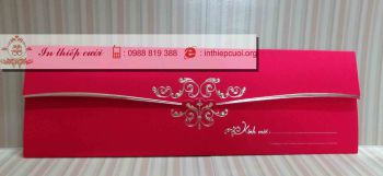 THIỆP CƯỚI DQB 1301 ĐỎ NHUNG